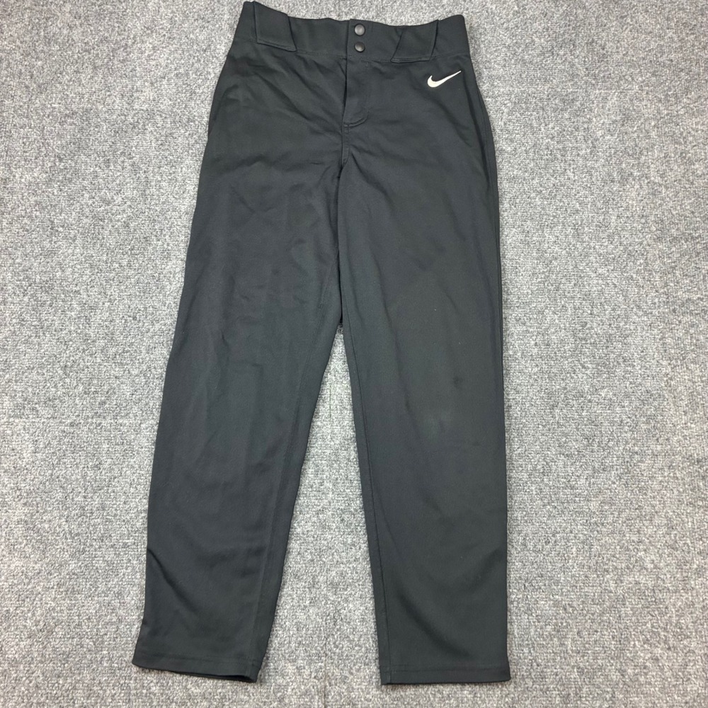 Nike Womens Size Large 26x26 Black Dri-FIT Softball Baseball Pants Double Snap